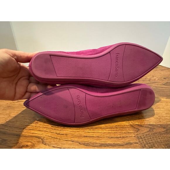 Franco Sarto Women’s Alex Suede Flats Magenta Pointed Toe Size 9 Chic Comfort - Picture 7 of 9